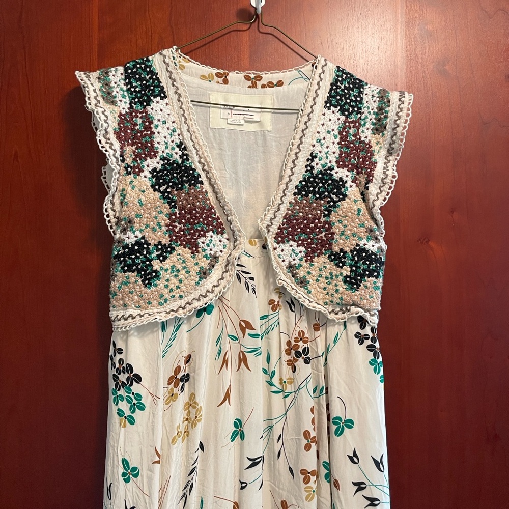 Anthropologie Printed V-Neck Maxi Dress Size 4 NWOT